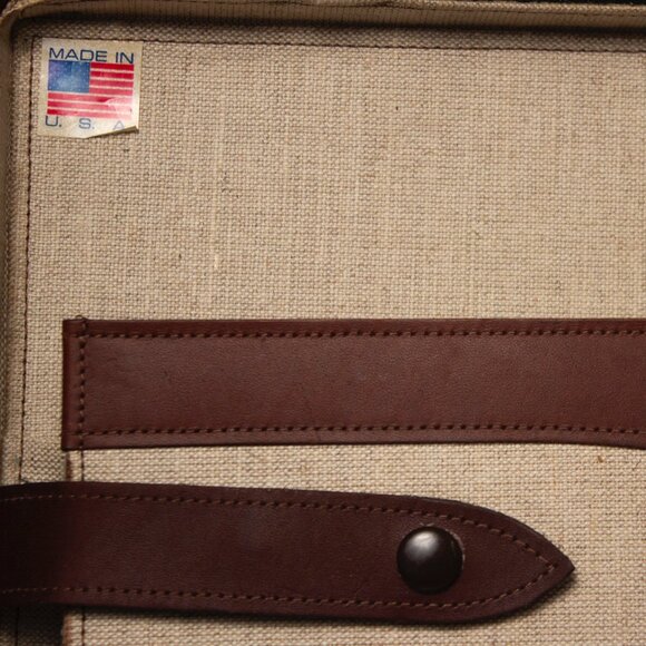 Vintage Orvis Battenkill Leather & Canvas Briefcase With Combination Locks - Picture 9 of 11